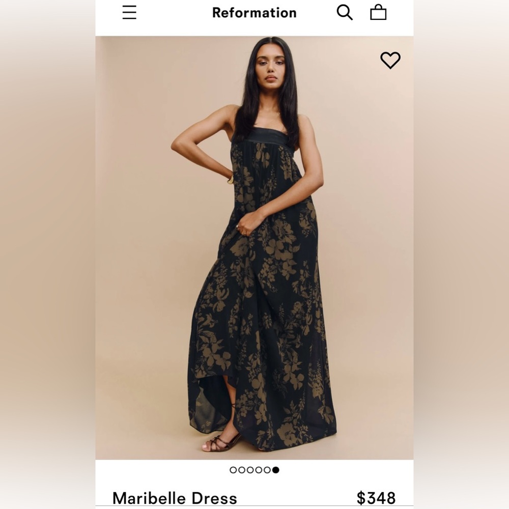 Reformation Black Strapless Maribelle Dress